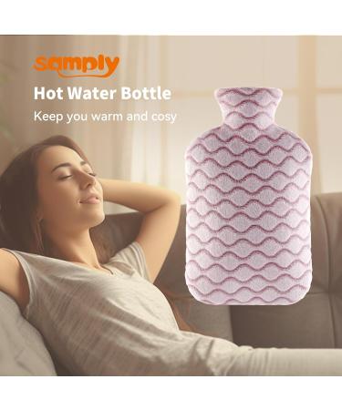 Samply 2L Hot Water Bottle with Soft Cover - Pink Hot Water Bag for Pain Relief & Cozy Nights - Buy Online on GoSupps.com
