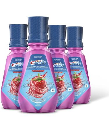 Crest Kid's Anticavity Mouthwash with Fluoride Alcohol Free Strawberry Rush 500 mL (Pack of 4) & Kid's Toothpaste Cavity Protection Sparkle Fun Gel 100 mL (Pack of 2) Mouthwash + Toothpaste - Buy Online on GoSupps.com