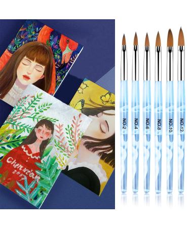 Vesaneae 6-Piece Blue Nail Art Brush Set - UV Gel Acrylic Manicure Tools & Nail Polish Brushes - Buy Online on GoSupps.com