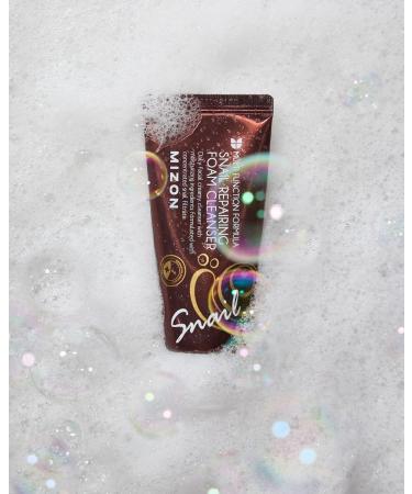 MIZON Snail Repairing Foam Cleanser - Gentle Korean Face Wash for Pores and Blackheads, Moisturizing Formula with Snail Filtrate - 2 Pack - Buy Online on GoSupps.com