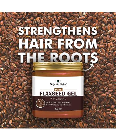 Organic Netra Pure Flaxseed Gel with Vitamin E | Nourish & Strengthen Hair & Skin | Anti-Aging & Safe for All Skin Types - 7.05 Oz - Buy Online on GoSupps.com