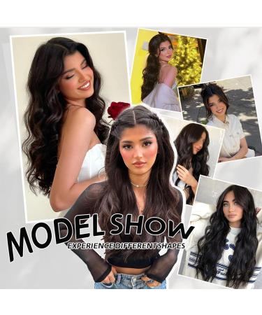 Mabufun Halo Hair Extensions Invisible Wire Hair Extensions 4 Secure Clips Hair Extensions 20 Inch Long Wavy Hairpieces for Women (Dark Brown 20 Inch) - Buy Online on GoSupps.com