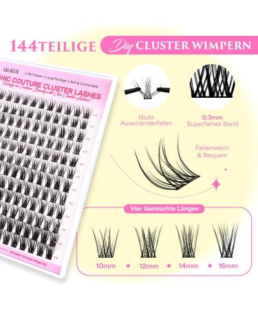 Calailis DIY Eyelash Extensions Set - 144 D Curl Individual Lashes with Adhesives Remover & Applicator | Perfect Lash Extension Kit (CDD01) - Buy Online on GoSupps.com