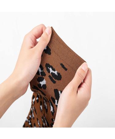 Compression Socks 15-25 mmHg (4 Pairs) Leopard Print - Ideal for Nurses, Youth, Running, Travel - Buy Online on GoSupps.com