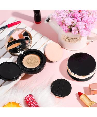 Portable Cushion Foundation Box with Refillable Powder Puff - 2 Piece Set for Women Travel - Black - 0.5 oz - Buy Online on GoSupps.com