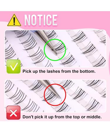 Wiwoseo Natural Lash Clusters - C Curl Individual Eyelash Extensions (9-11MM) for DIY Beginners - Clear Band Black Wispy Lashes - Buy Online on GoSupps.com
