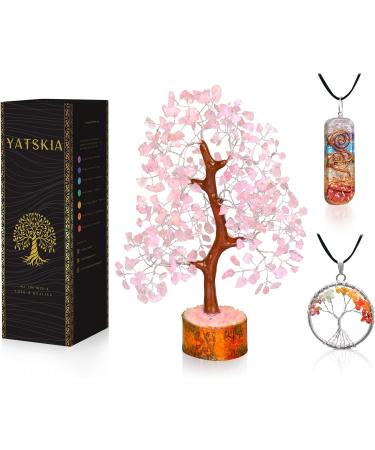 Rose Quartz Gemstone Crystal Tree - Healing Money Tree for Home Decor - Reiki Crystal & Spiritual Gift - Buy Online on GoSupps.com