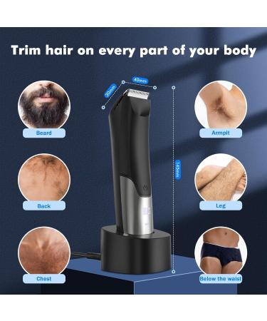 DIHOOM Men's Body Hair Trimmer - Electric Groin & Pubic Shaver for Private Parts, Waterproof Wet/Dry, LED Light & Power Display - Buy Online on GoSupps.com