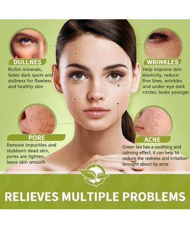 LIVYUYAO Green Tea Clay Facial Mask - Purifying Mud Mask for Blackheads, Pores, Acne - 5.29oz - Buy Online on GoSupps.com