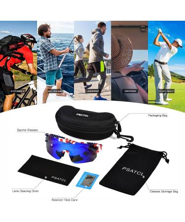 PSATCL Polarized Sunglasses | UV400 Outdoor Sports Sunglasses for Men and Women | Dark Blue Lens - Buy Online on GoSupps.com