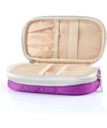 Small Purple Travel Makeup Bag Organizer - Perfect Cosmetic Case Pouch Gift for Women - Buy Online on GoSupps.com