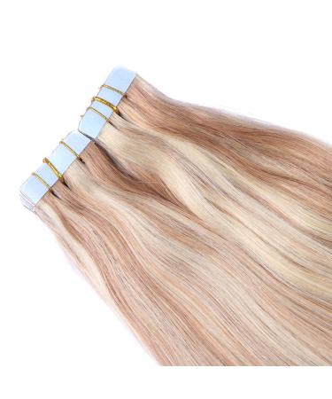 Tape In Hair Extensions #12/613 Scene - 50cm Remy Real Hair - 100% Human Hair - 50 Bricks (4cm Wide) - Tresse by Novon - 125g Total - Buy Online on GoSupps.com
