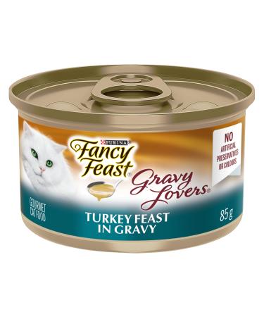 Fancy Feast Gravy Lovers Wet Cat Food Turkey Feast in Gravy - 85 g Can (24 Pack)