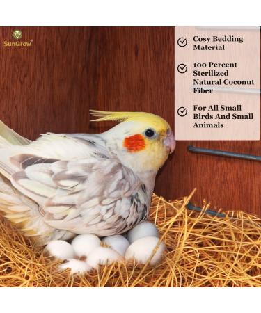SunGrow Coconut Husk Fiber Bird Nesting Material 3 oz - Ideal for Mourning and Diamond Doves, Hamsters, Gerbils, Chinchillas - Pet Cage and Small Animal Bedding - Buy Online on GoSupps.com