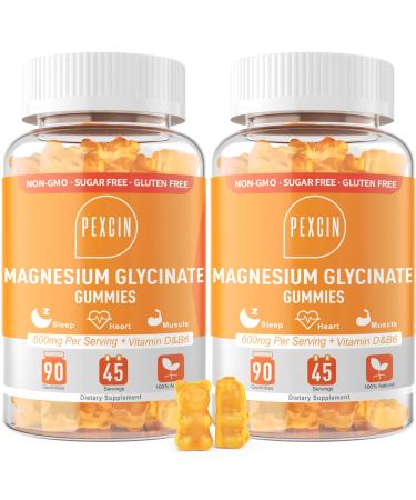 Magnesium Glycinate Gummies for Adults & Kids, 1000mg High Absorption Magnesium Complex Supplement, Sugar Free with Potassium,Vitamins for Calm, Sleep Supprt, Stress Relief, 180 Counts Orange