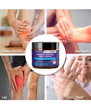Plantar Fasciitis Relief Cream - Maximum Strength Herbal Formula for Foot Heel Knee and Leg Discomfort - 1oz Natural Concentrate - Buy Online on GoSupps.com
