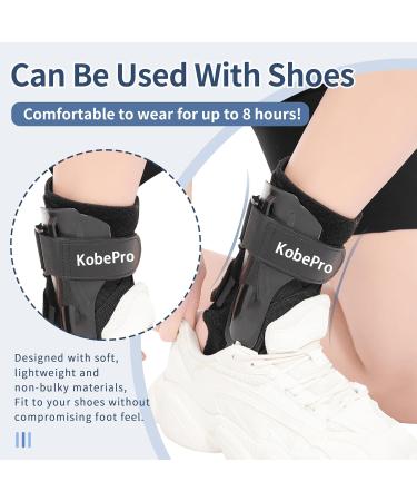 Buy Adjustable Ankle Brace with Side Stabilizers - Support for Sprains Achilles Tendon Plantar Fasciitis - Black Large - International Shipping Available - Buy Online on GoSupps.com