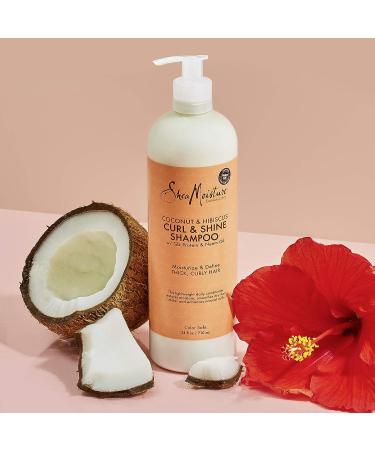 SheaMoisture Coconut Hibiscus Shampoo for Wavy Hair - 24 Fl Oz | Silicone-Free & Paraben-Free - Buy Online on GoSupps.com