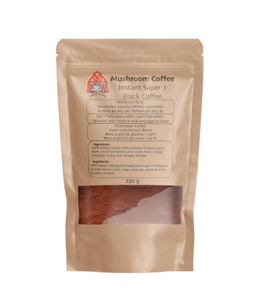 Mushroom Coffee by Ecogenya with Fantastic Fungi Super 7 extract blend - Organic instant mushroom coffee (250 Grams)