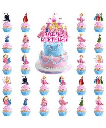 Party Supplies 25Pcs Party Decorations Happy Birthday Party Cake Topper Cupcake Decorations for Kids