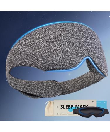 Sleep Eye Mask for Men Women 100% Blackout 3D Eye Mask for Side Sleeper Eye Sleep Shade Cover with Contoured Padding for Pressure-Free Comfort (Grey)
