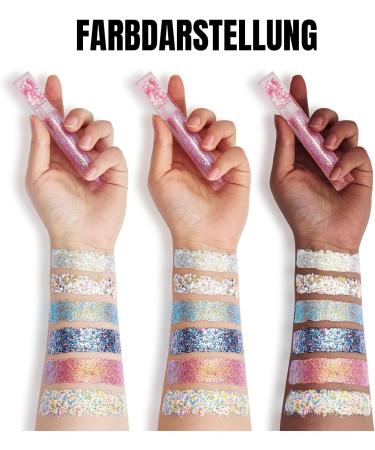  ARCHIDATE Glitter body gel festival accessories makeup gel glue-free direct application safe and healthy formula essential for festivals stage makeup and face painting - Buy Online on GoSupps.com