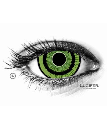 Lucifer colored contact lenses mini sclera green goblin - large colored contact lenses 17mm - 2 pieces (1 pair) without prescription contact lenses for Halloween cosplay carnival party
