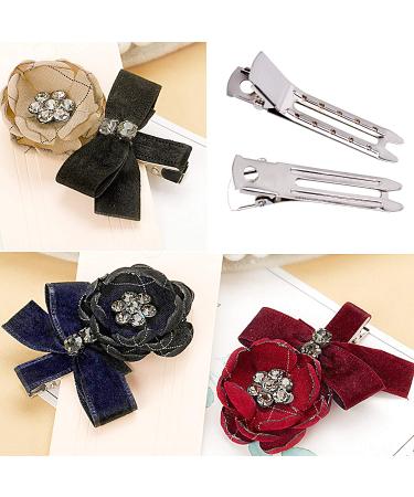 Jdesun 50pcs 1.8 Silver Metal Double Prong Hair Clips with Holes - Hairdressing Alligator Clips for Hair Extension - Set of 50 - Buy Online on GoSupps.com