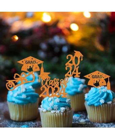 Rsstarxi 36 Pack Class of 2024 Graduation Cupcake Toppers 2024 Graduation Food Appetizer Picks 2024 Grad Cap Done Diploma Cupcake Picks for 2024 Graduation Theme Party Cake Decorations Orange - Buy Online on GoSupps.com