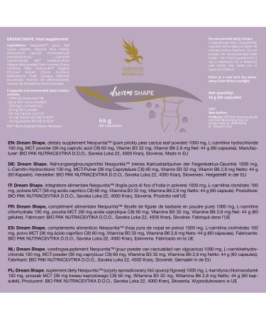 BIO PACK Carnium Botanicals Dream Shape Vitamin B6 & LCarnitine with Vitamin B3 Evening formula with MCT powder Caffeinefree 60 capsules - Buy Online on GoSupps.com