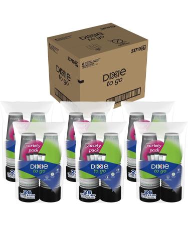 Dixie to Go Disposable Hot Beverage Paper Coffee Cups with Lids  12 Oz  156 Count  Assorted Designs 26 Count (Pack of 6) Multicolor - Buy Online on GoSupps.com