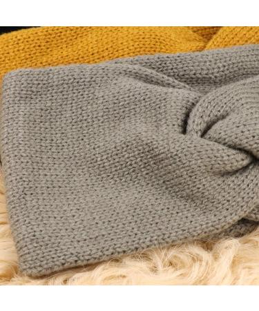 DRESHOW 6 Pieces Women Warm Knitted Headband Winter Ear Warmer Crochet Head Wraps Thick Cable Headband Red Khaki White Yellow Black Grey - Buy Online on GoSupps.com