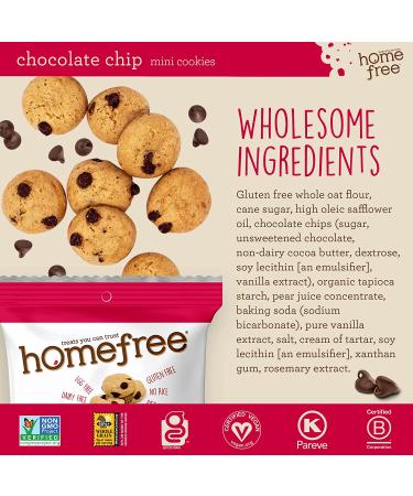 Homefree Mini Chocolate Chip Cookies - Gluten Free, Nut Free, Vegan - 1.1 oz Individually Wrapped Packs (Pack of 10) - Buy Online on GoSupps.com