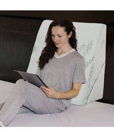 Adjustable Cooling Gel Memory Foam Bed Wedge Pillow - Support for Legs and Back - Acid Reflux, Snoring, Heartburn Relief - Machine Washable - Buy Online on GoSupps.com