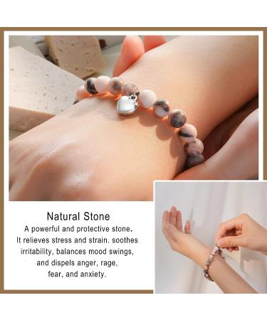 HGDEER Unique Pink Natural Stone Bracelet for Women & Teen Girls - Perfect Gift to Remember Your Awesomeness - Buy Online on GoSupps.com