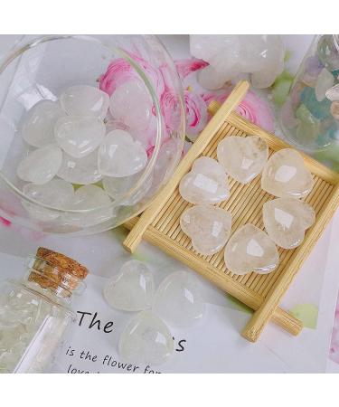 Xiannvxi 20pcs Crystal Heart Stones | Clear Quartz Natural Healing Gemstones | Reiki Palm Stones for Love & Energy - Buy Online on GoSupps.com