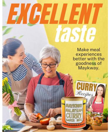 Maykway Curry Sauce Mix Hot with Curry Recipe Leaflet (170g x 3 Packs) | Ideal Curry Kit with 3 Pcs. Maykway Curry Powder and Recipe Card | Curry Mix Suitable for Vegetarians - Buy Online on GoSupps.com