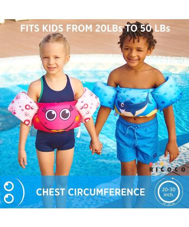 Toddler Swim Vest for Girls and Boys 20-50 lbs - Kids Life Jacket for Pool, Beach & River - Swimmies Shark Design - Buy Online on GoSupps.com