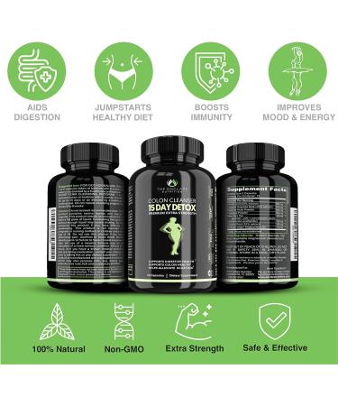 Colon Cleanse Detox: 15-Day Fast-Acting Cleanse Diet Pills with Probiotic, Fiber & Natural Laxatives for Constipation Relief & Gut Health - Boosts Energy & Focus - Buy Online on GoSupps.com