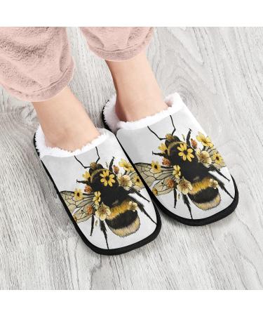 Soft Memory Foam Non-Slip Indoor Slippers for Women - Honey Bee Design - Buy Online on GoSupps.com