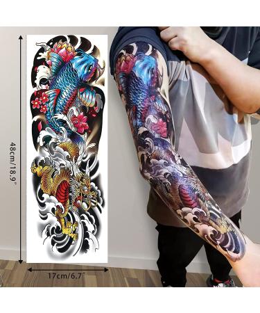 Aresvns Japanese Temporary Tattoo: Waterproof Full Sleeve & Half Arm Fake Tattoos for Men & Women - Long Lasting & Realistic Design - Buy Online on GoSupps.com