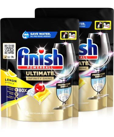 Buy Finish Ultimate Infinity Shine Citrus Dishwasher Tabs - 160 Powerful Tabs for Ultimate Cleaning & Shine - Fatty Soiling & Gloss Protection - Gigapack - Buy Online on GoSupps.com