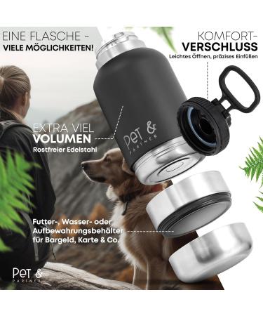Stainless Steel PET & Partner Drinking Bottle | Includes 2 Portable Dog Bowls for On-the-Go Hydration - Buy Online on GoSupps.com