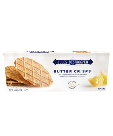 Jules Destrooper Butter Crisps - Caramelized Butter Biscuits, Kosher Dairy, Authentic Made In Belgium - 3.5oz Butter Crisps 3.5 Ounce (Pack of 1)