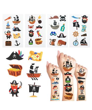 Pirate Temporary Tattoos - 24 Sheets | Birthday & Party Decorations - Buy Online on GoSupps.com