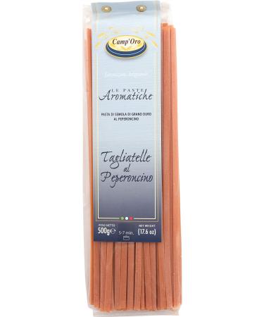 Camp'Oro Le Aromatiche Pepper Tagliatelle Italian Pasta, Red Chili Pepper, 17.6 Ounce