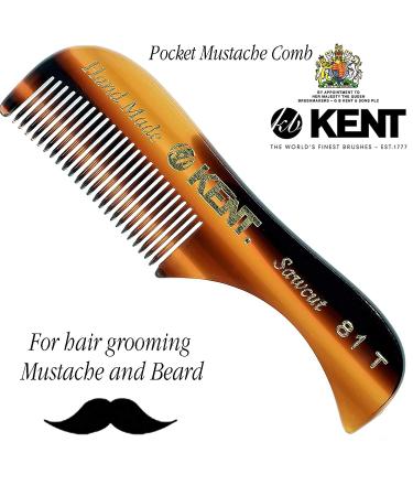 Kent A 81T Pocket Comb & Beard Comb for Mustache and Beard - Fine Tooth Comb for Grooming - Travel Kit for Beard Care - Buy Online on GoSupps.com