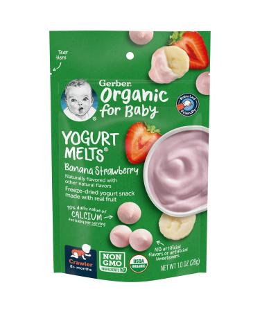Gerber Organic Yogurt Melts 8 + Months Banana Strawberry 1.0 oz (28 g)