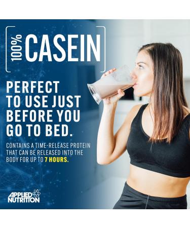 Applied Nutrition Casein Protein Powder 1.8kg - Slow Release Micellar Casein Supplement (Strawberry Cream) - 60 Servings - Buy Online on GoSupps.com