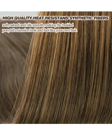 BARSDAR 76cm Braided Ponytail Extension - Natural Soft Synthetic Hair - Gold-Brown Strawberry Blonde Mix - Perfect for DIY Hairstyles (Pack of 1) - Buy Online on GoSupps.com